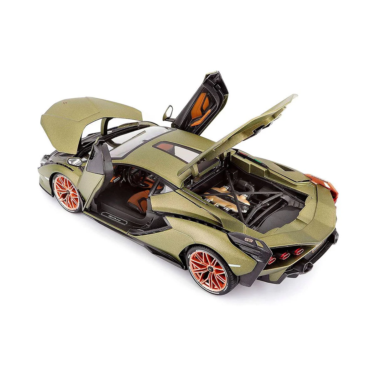 Masina Bburago Lamborghini Sian FKP 37, Verde metalic mat, 1:18 foto