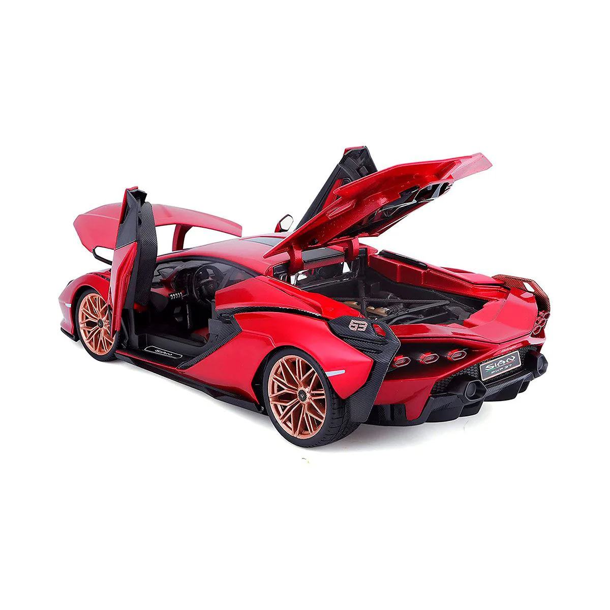 Masina Bburago Lamborghini Sian FKP 37, Rosu metalic, 1:18 foto