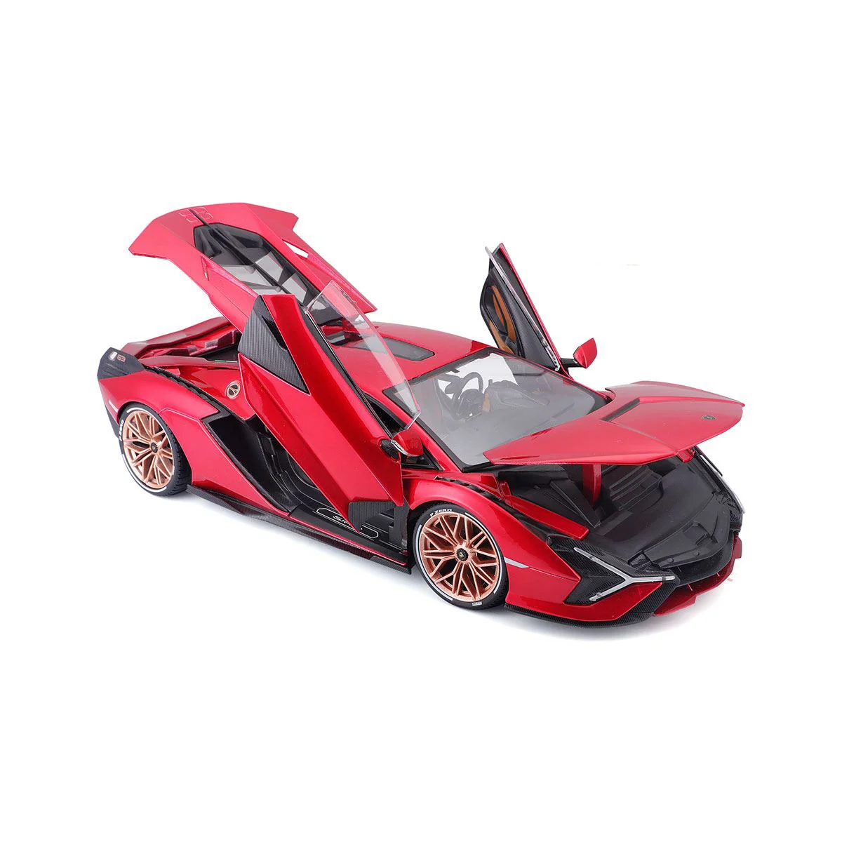 Masina Bburago Lamborghini Sian FKP 37, Rosu metalic, 1:18 foto