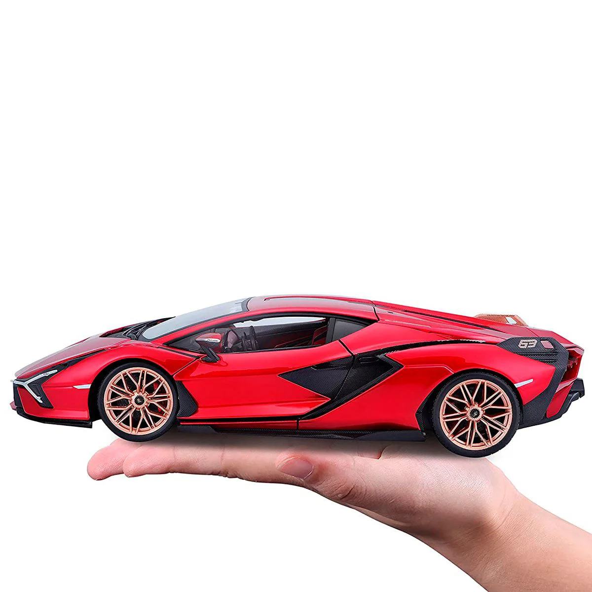Masina Bburago Lamborghini Sian FKP 37, Rosu metalic, 1:18 foto