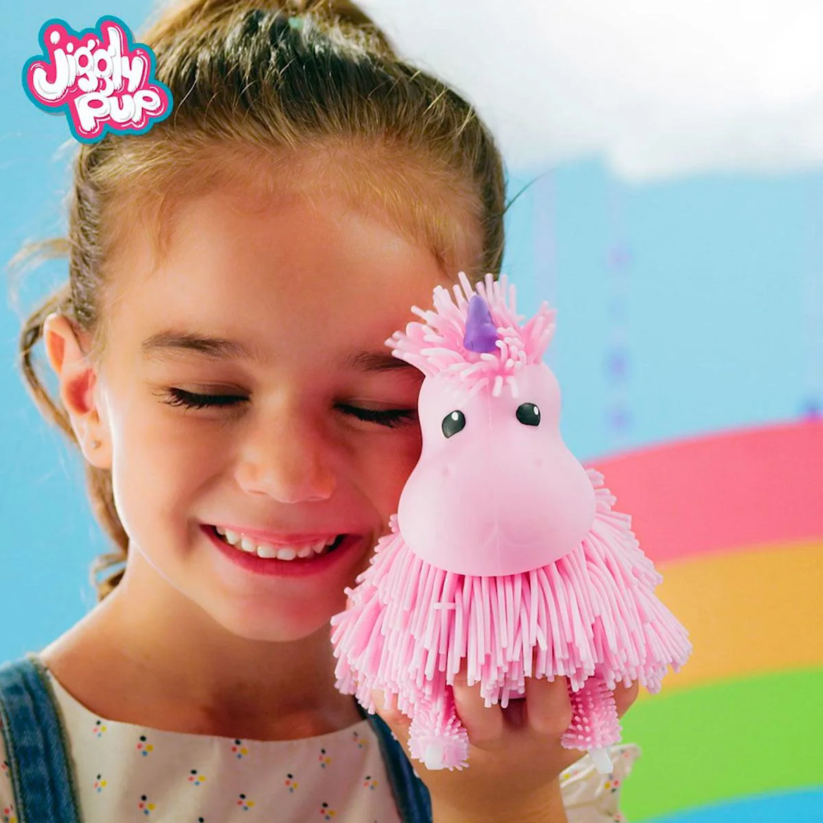 Jucarie muzicala interactiva Jiggly Pup Unicorn roz