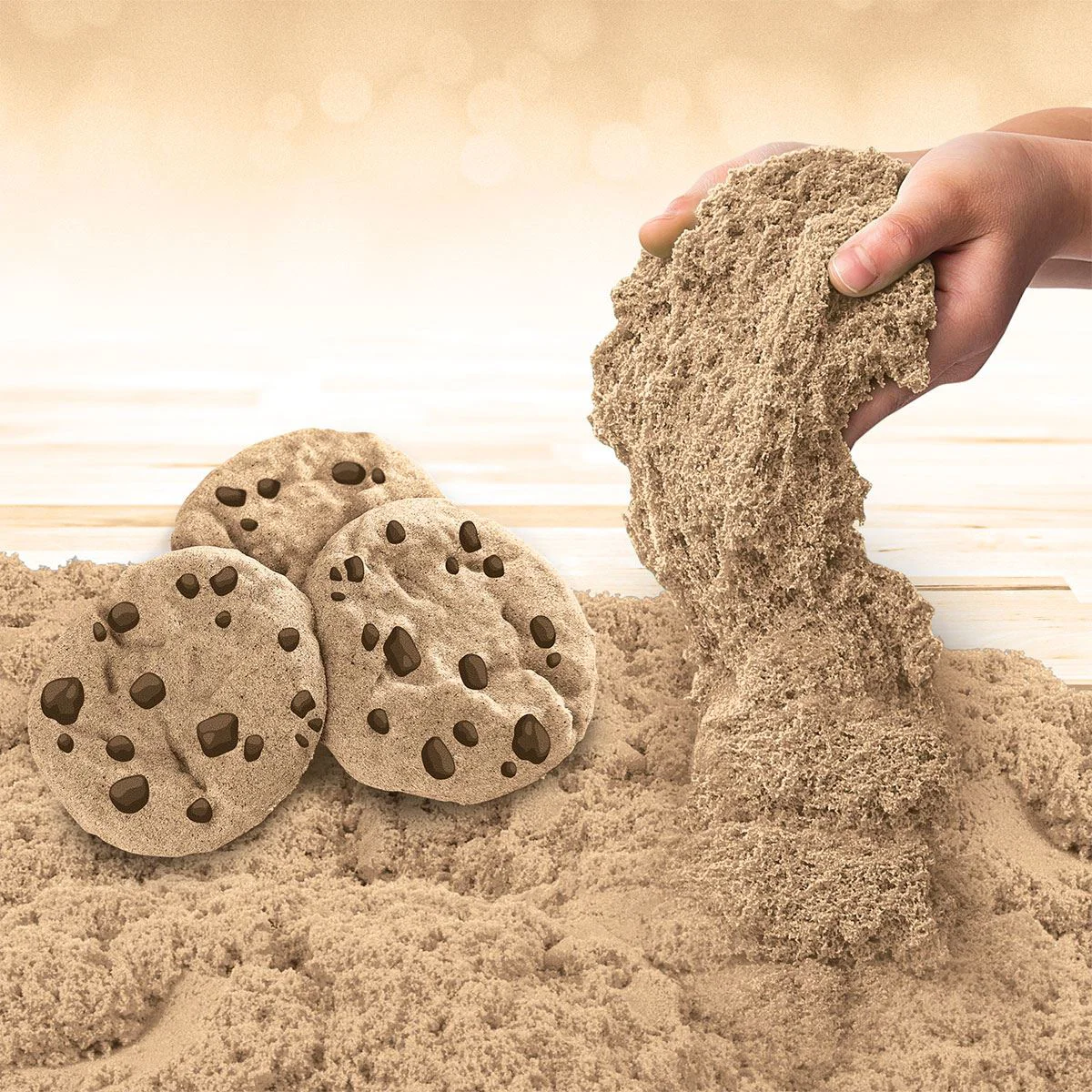 Кинетический песок Kinetic Sand Печенье, с ароматом, 227 г foto
