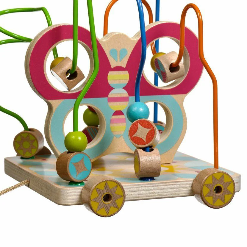 Labirint din lemn Lucy & Leo Fluture cu sistem de tragere