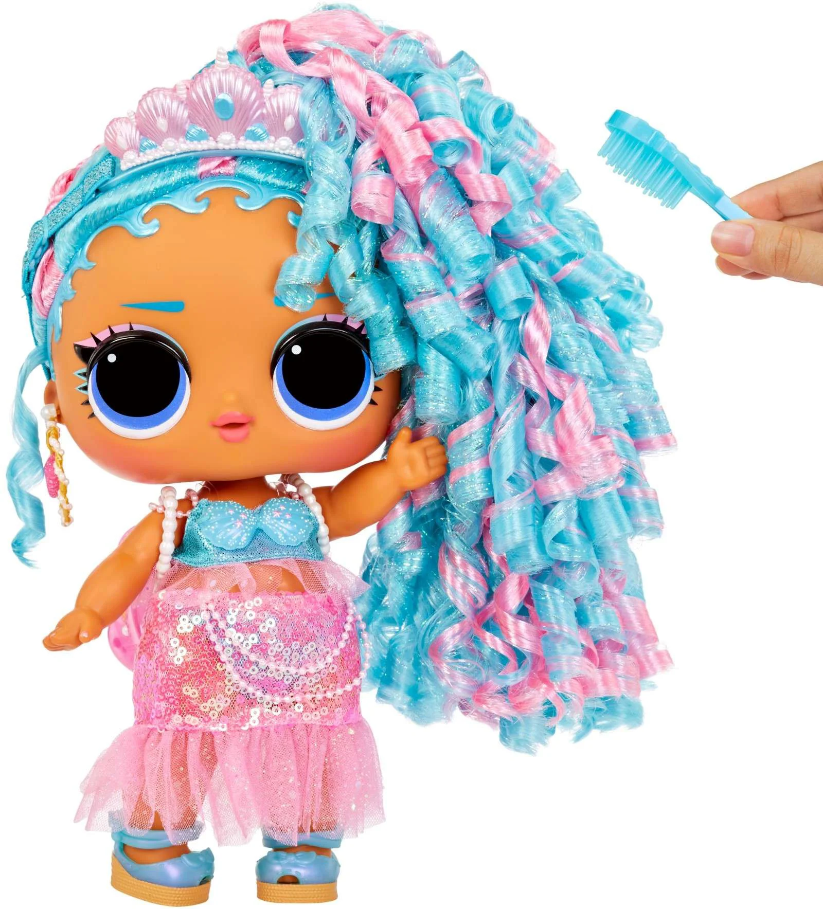 Игровой набор с мегакуклой L.O.L. Surprise! Big Baby Hair Hair, Королева Всплеск foto