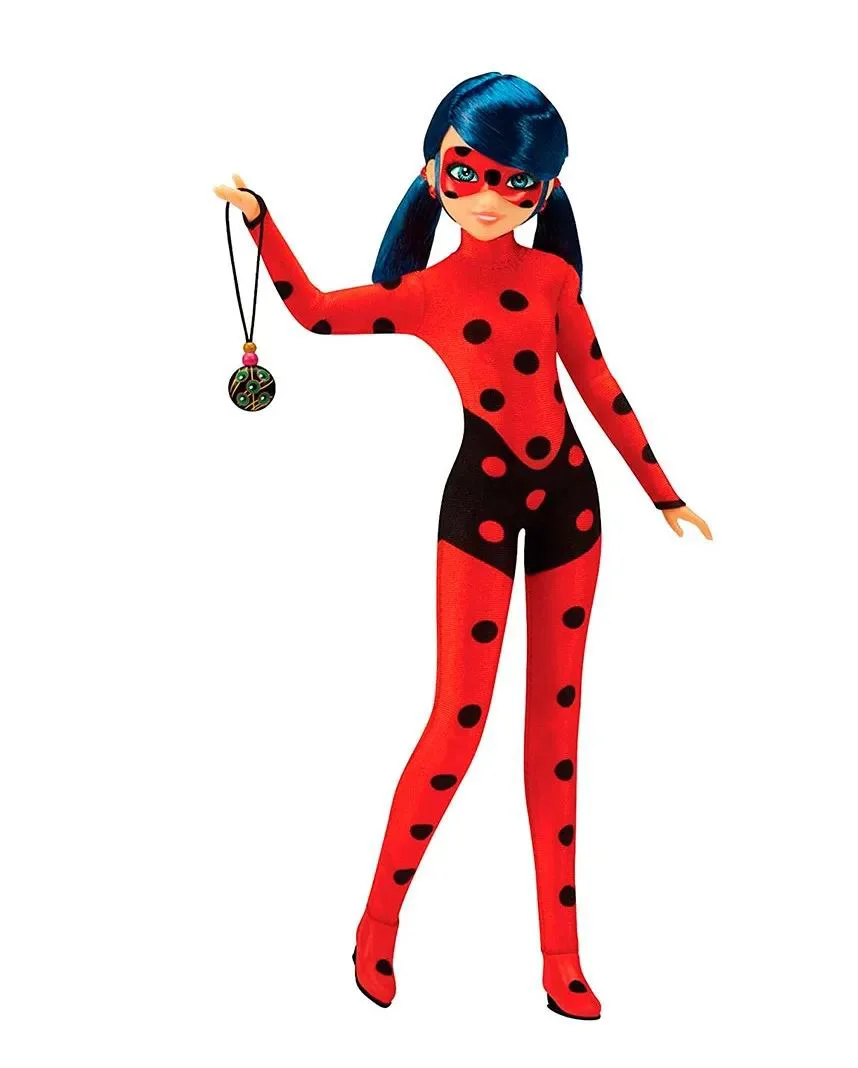 Papusa Miraculous Ladybug cu amulete de noroc, 26 cm