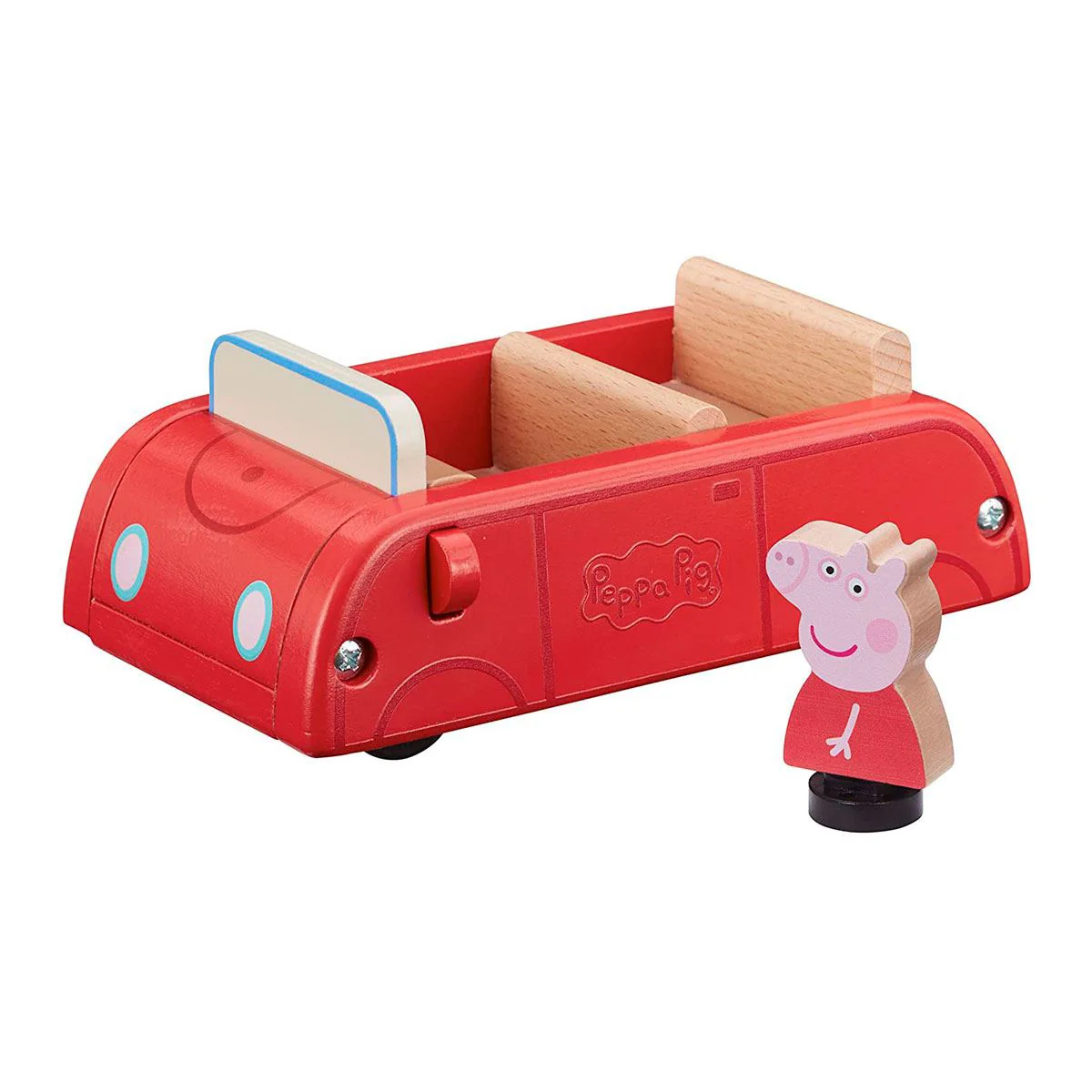 Set de joaca din lemn Peppa Pig Masina si figurina