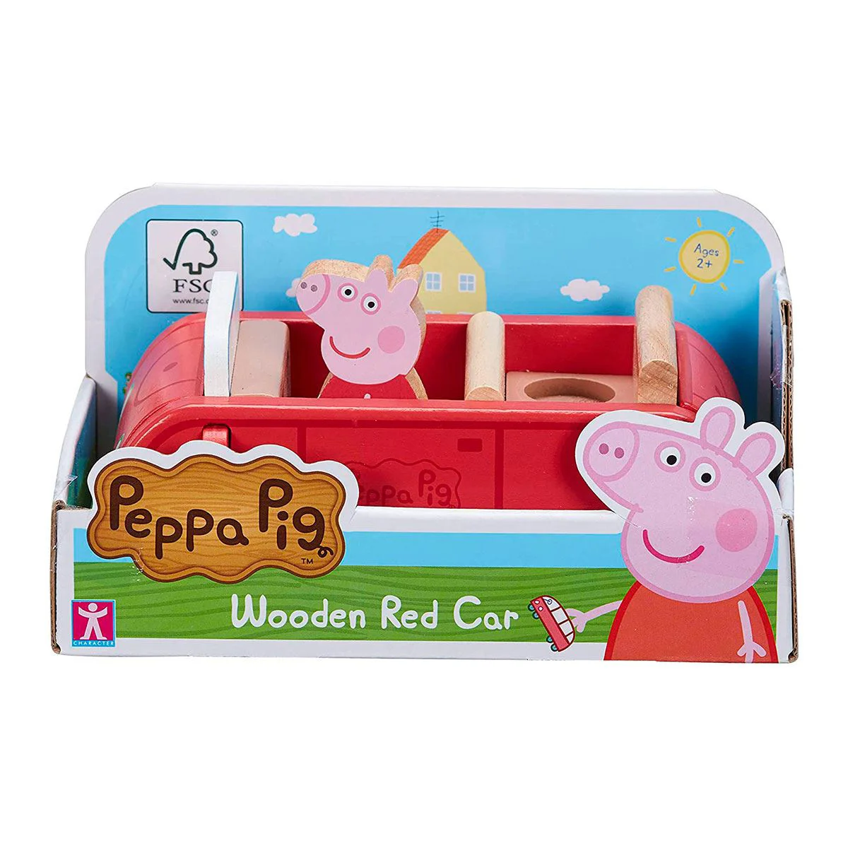 Set de joaca din lemn Peppa Pig Masina si figurina