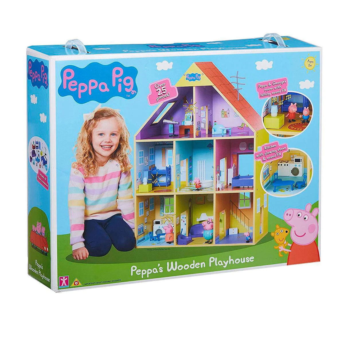 Set de joaca din lemn Peppa Pig Casa Deluxe cu accesorii si figurine