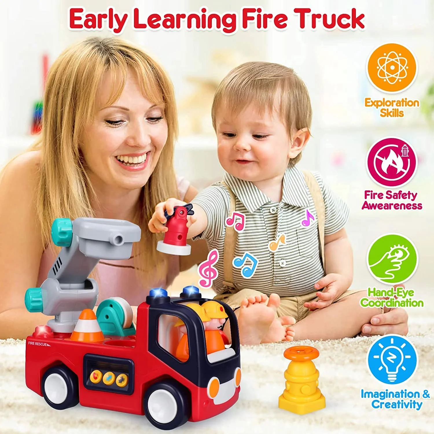 Музыкальная машинка Hola Toys Пожарныe