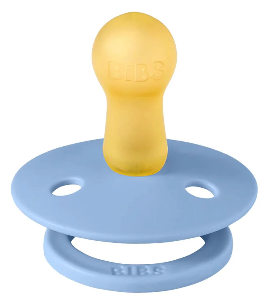 Set 2 suzete rotunde din latex BIBS Colour Sky Blue/Baby Blue (0-6 luni) foto