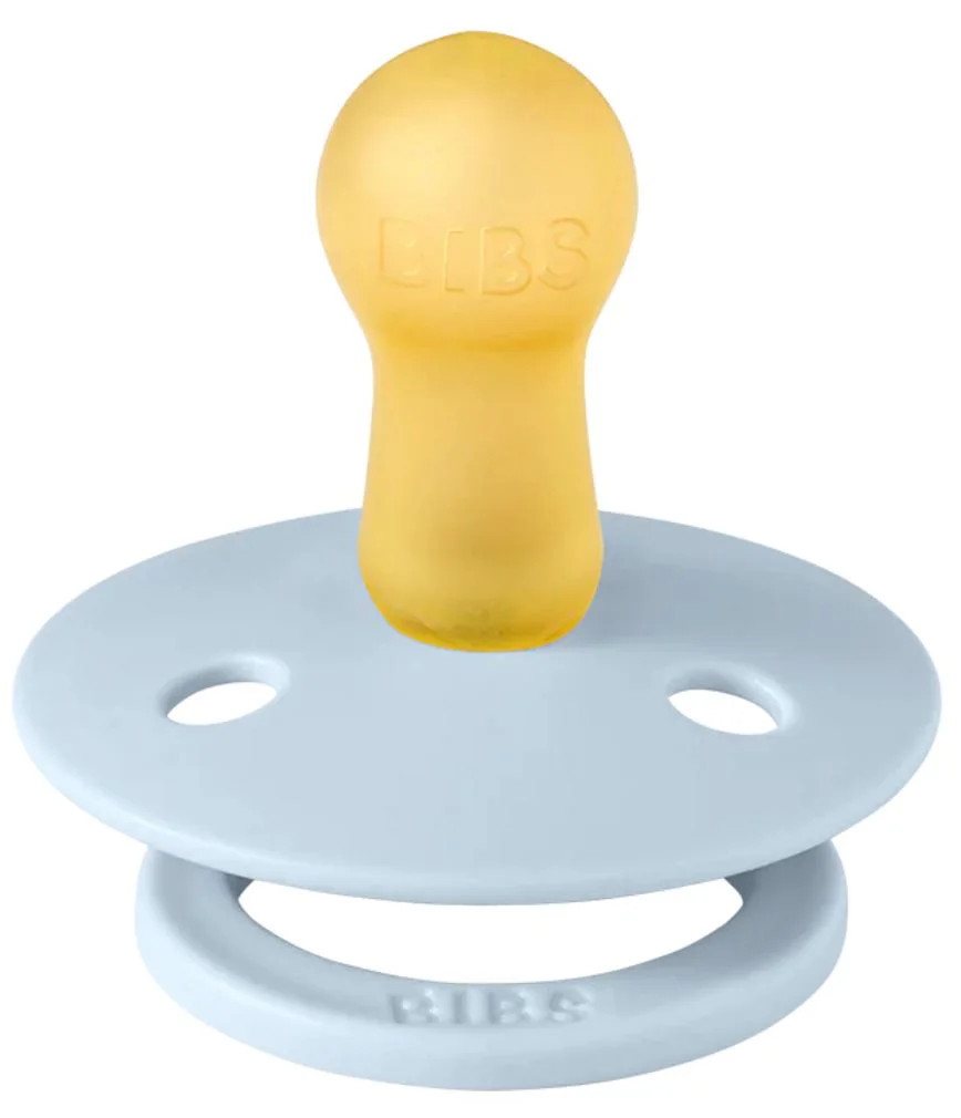Set 2 suzete rotunde din latex BIBS Colour Sky Blue/Baby Blue (0-6 luni) foto