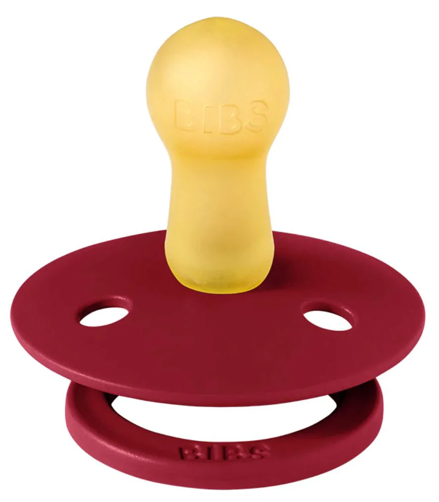 Set 2 suzete rotunde din latex BIBS Colour Coral/Ruby (0-6 luni) foto