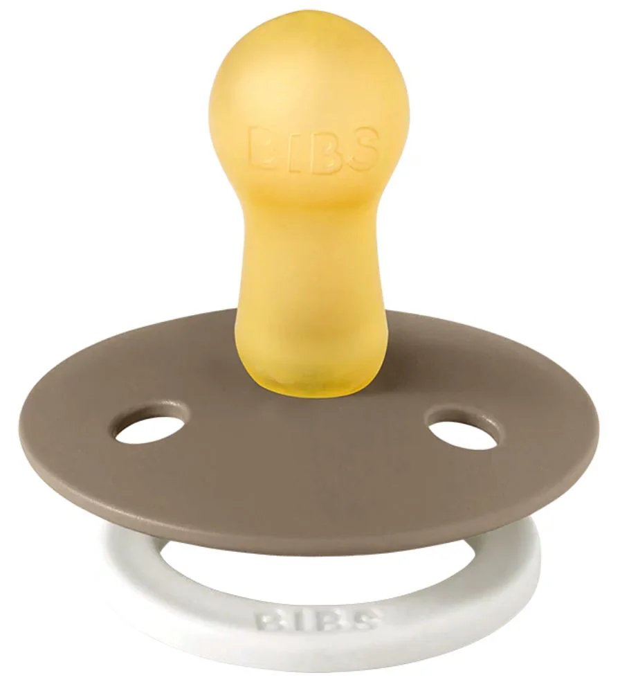 Set 2 suzete rotunde din latex fosforescente BIBS Colour Glow Vanilla/Dark Oak (0-6 luni) foto