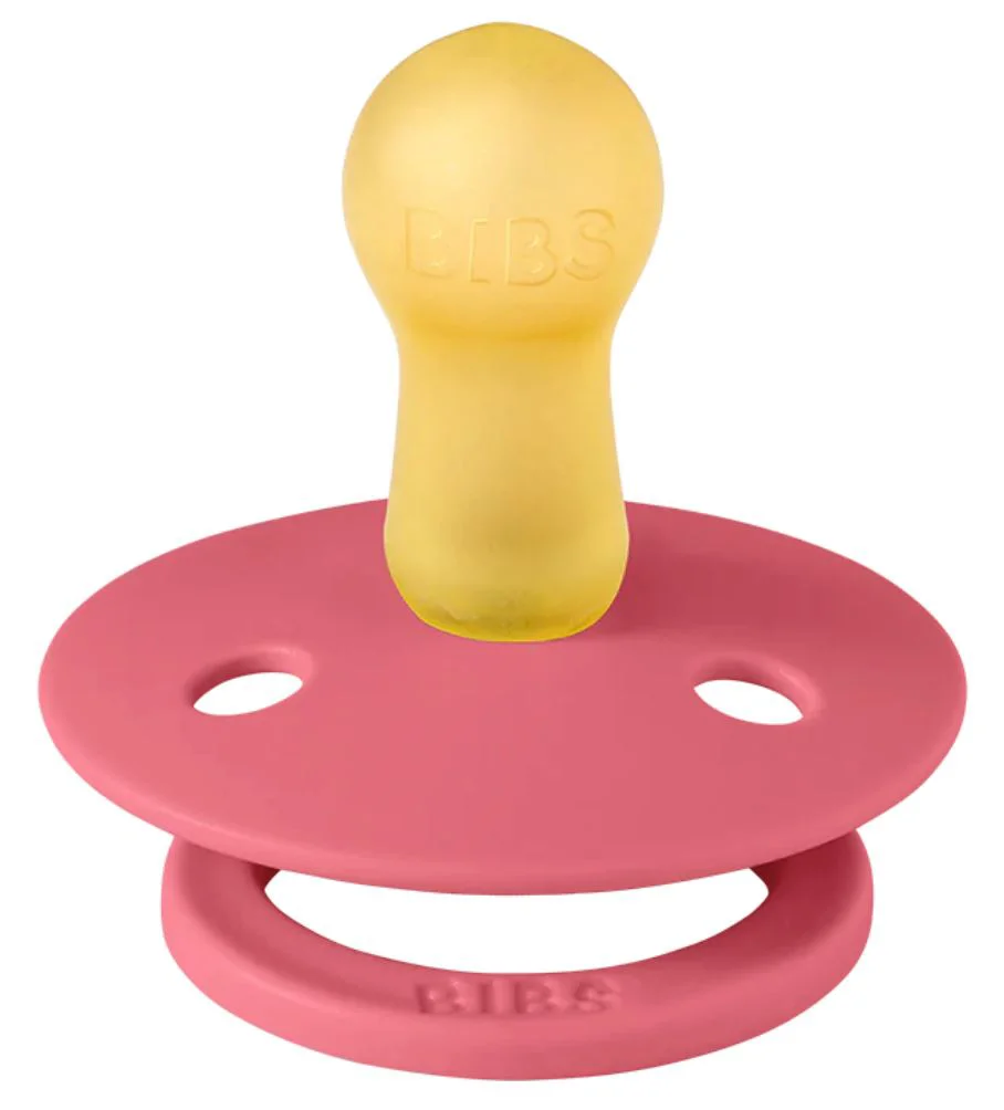 Set 2 suzete rotunde din latex BIBS Colour Coral/Ruby (6-18 luni) foto