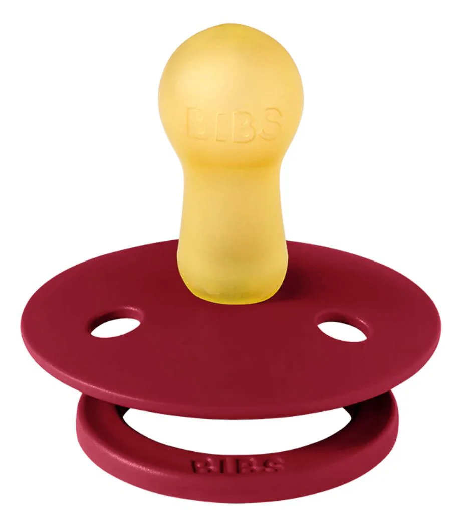 Set 2 suzete rotunde din latex BIBS Colour Ivory/Ruby (6-18 luni) foto