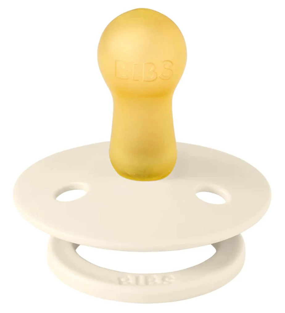 Set 2 suzete rotunde din latex BIBS Colour Ivory/Ruby (6-18 luni) foto