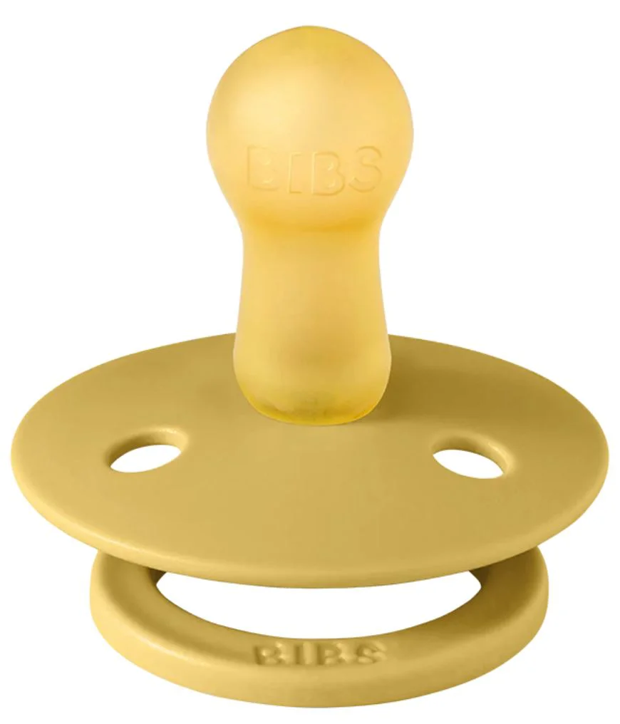 Set 2 suzete rotunde din latex BIBS Colour Vanilla/Mustard (6-18 luni) foto