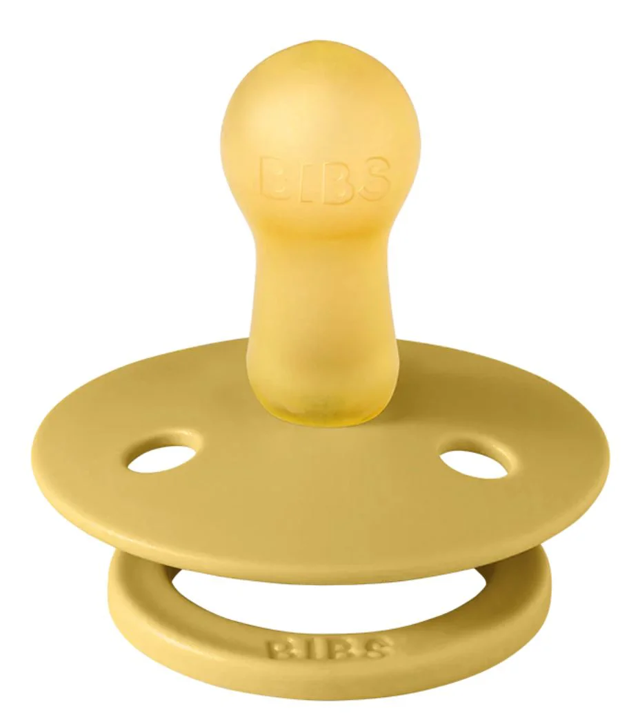 Set 2 suzete rotunde din latex BIBS Colour Mustard/Mocha (6-18 luni) foto