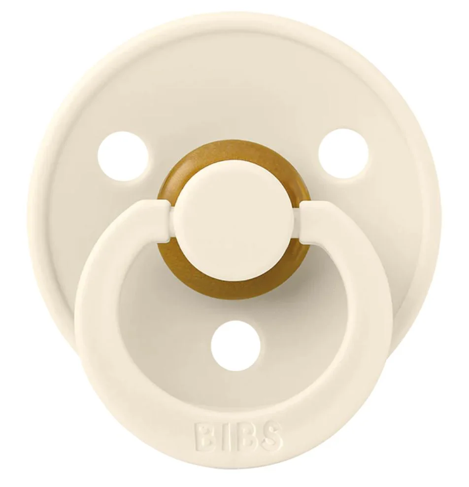 Set 2 suzete rotunde din latex BIBS Colour Ivory/Dark Oak (6-18 luni) foto