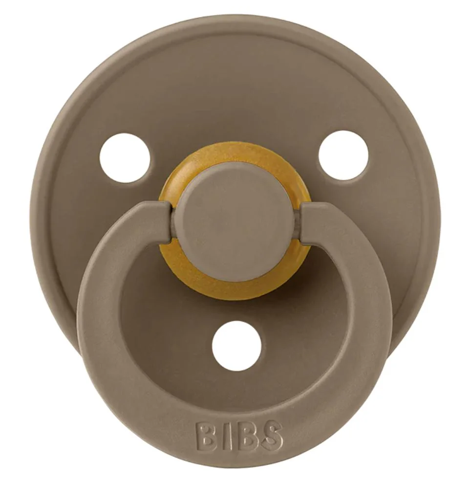 Set 2 suzete rotunde din latex BIBS Colour Ivory/Dark Oak (6-18 luni) foto