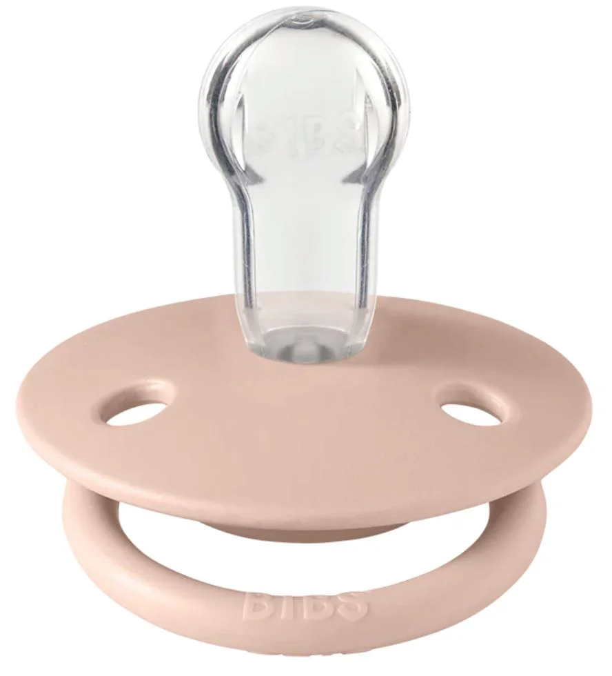 Set 2 suzete rotunde din silicon BIBS De lux Ivory/Blush (0-36 luni)