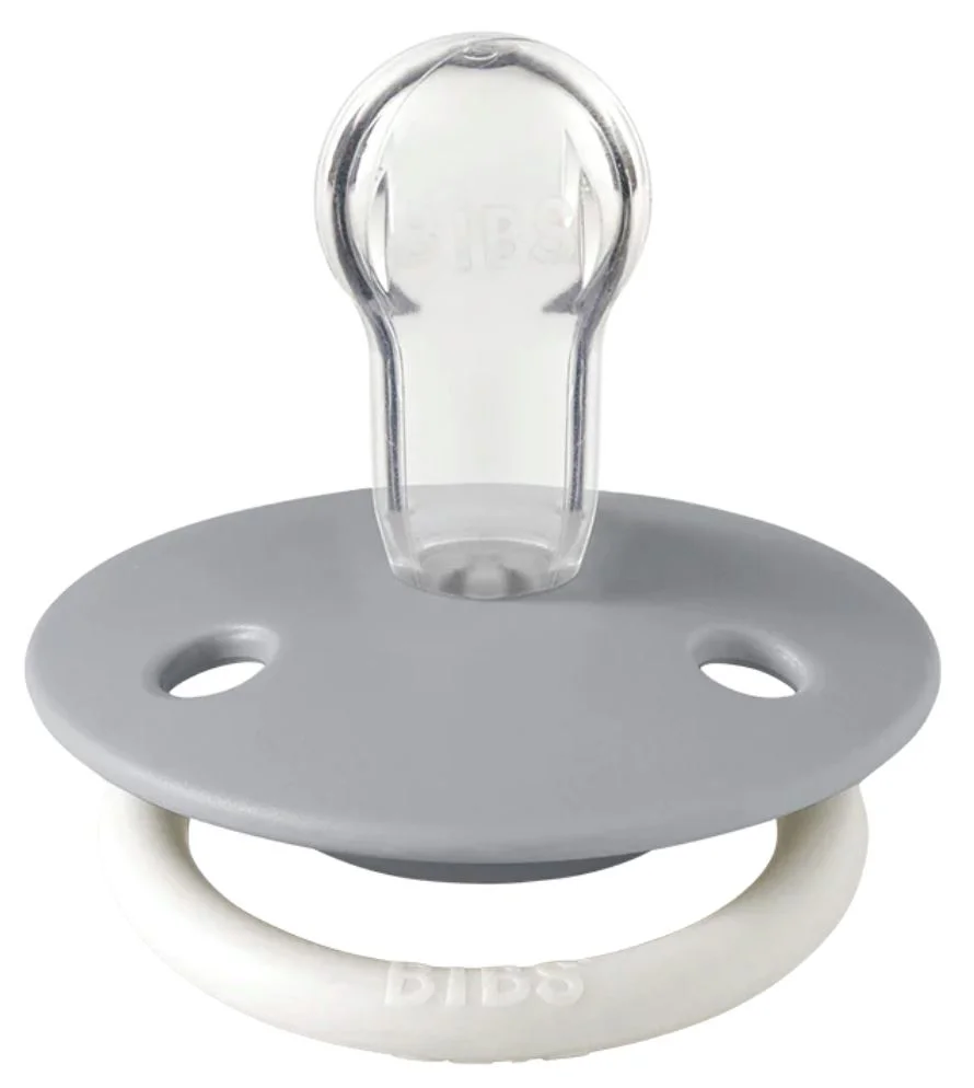 Set 2 suzete rotunde din silicon BIBS De lux Glow Sage/Cloud (0-36 luni)