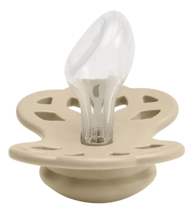 Set 2 suzete anatomice din silicon BIBS Infinity Vanilla/Peach (0-6 luni) foto