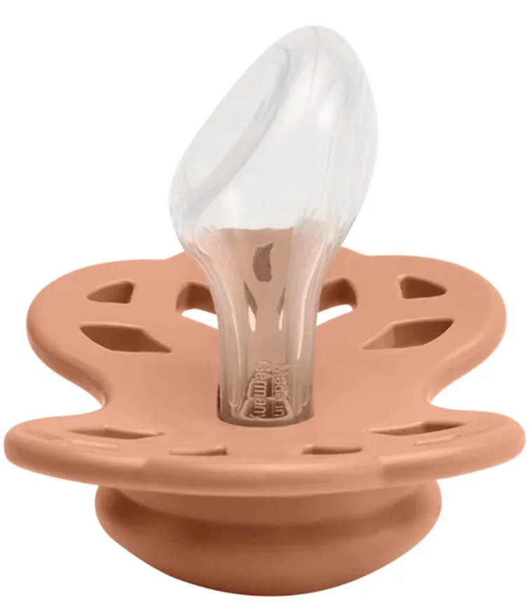 Set 2 suzete anatomice din silicon BIBS Infinity Vanilla/Peach (0-6 luni) foto