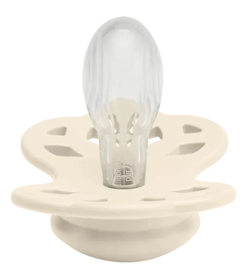 Set 2 suzete simetrice din silicon BIBS Infinity Ivory/Sage (6-18 luni) foto
