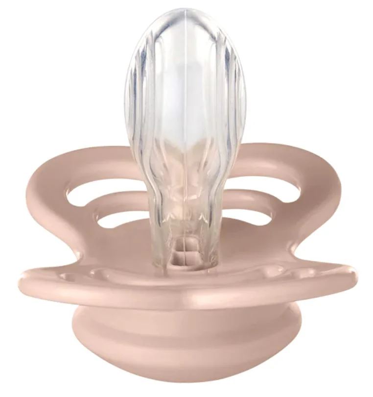 Set 2 suzete simetrice din silicon BIBS Supreme Ivory/Blush (0-6 luni) foto