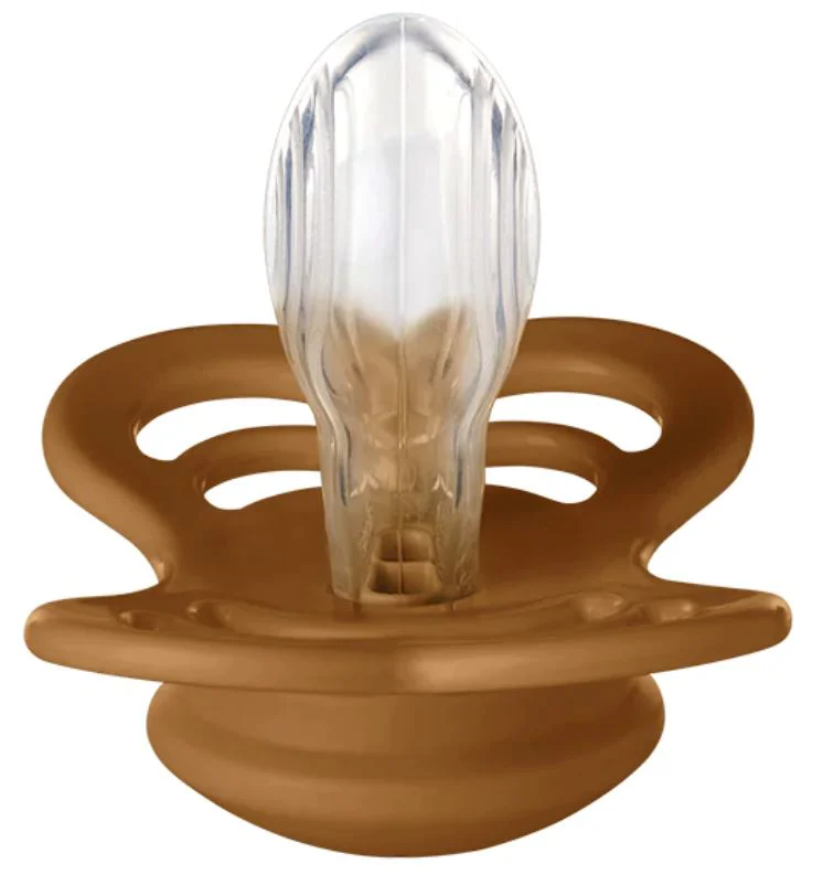 Set 2 suzete simetrice din silicon BIBS Supreme Haze/Caramel (6-18 luni) foto