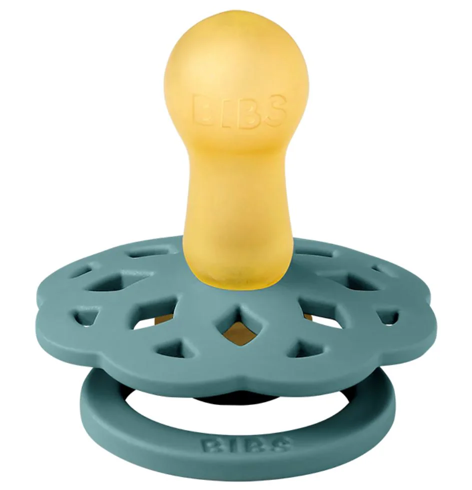 Set 2 suzete rotunde din latex BIBS Boheme Baby Blue/Island Sea (0-6 luni) foto