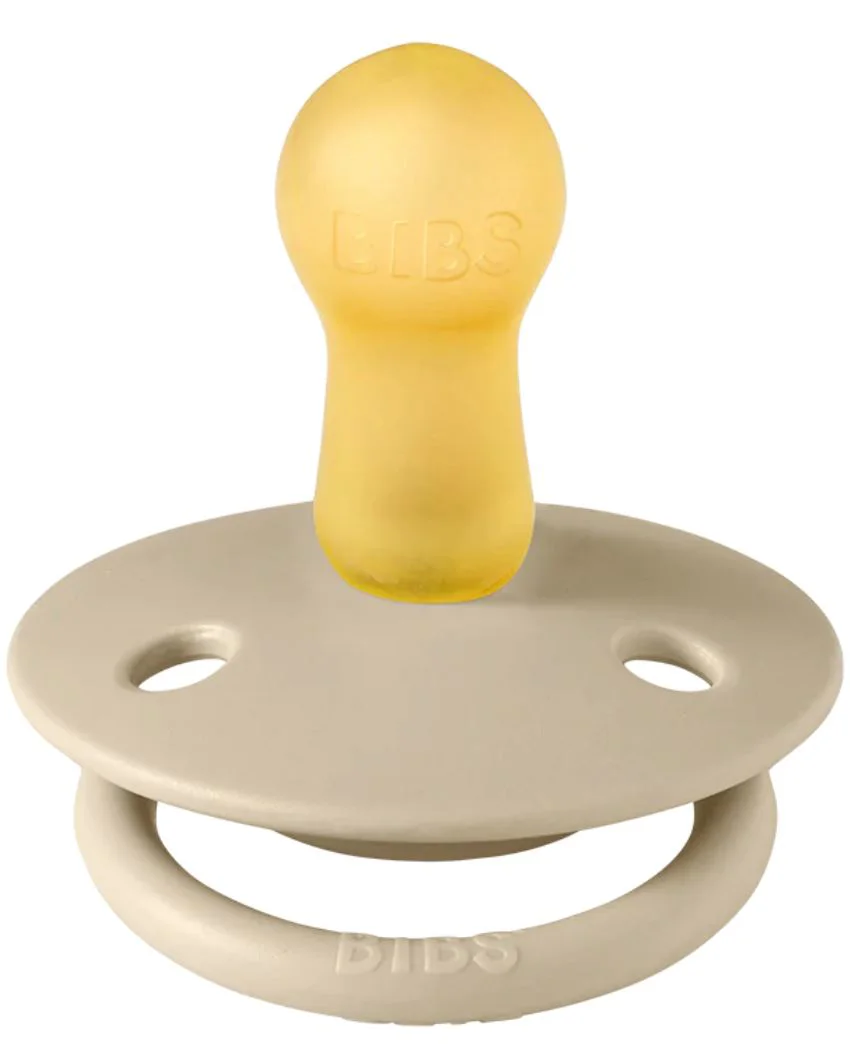 Set 2 suzete rotunde din latex BIBS De lux Vanilla/Dark Oak (0-6 luni) foto