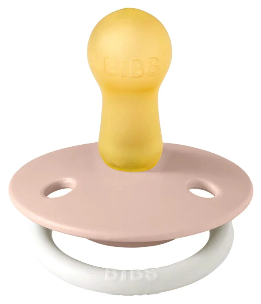 Набор из 2 круглых латексных пустышек BIBS De Lux Glow Blush/Vanilla (0-6 мес.) foto