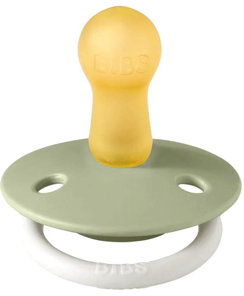 Set 2 suzete rotunde din latex BIBS De lux Glow Sage/Cloud (0-6 luni) foto