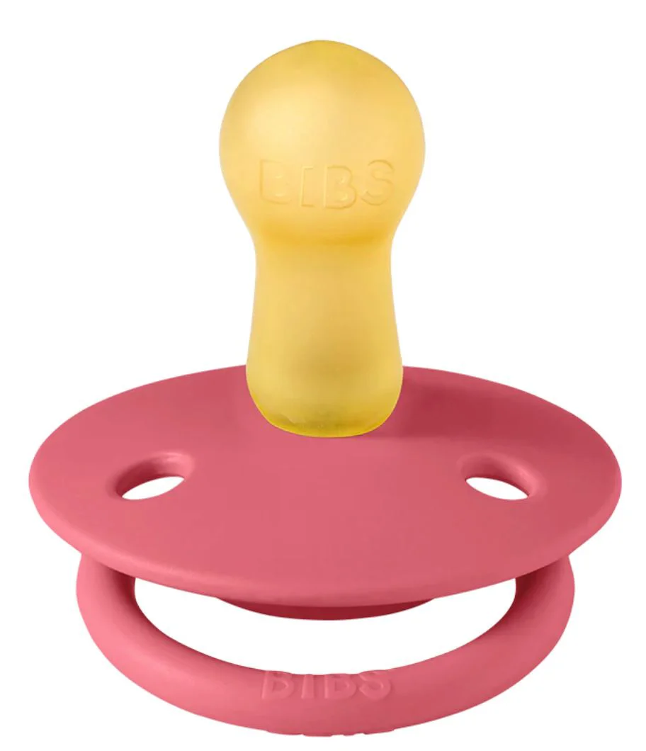 Set 2 suzete rotunde din latex BIBS De lux Coral/Ruby (6-18 luni) foto