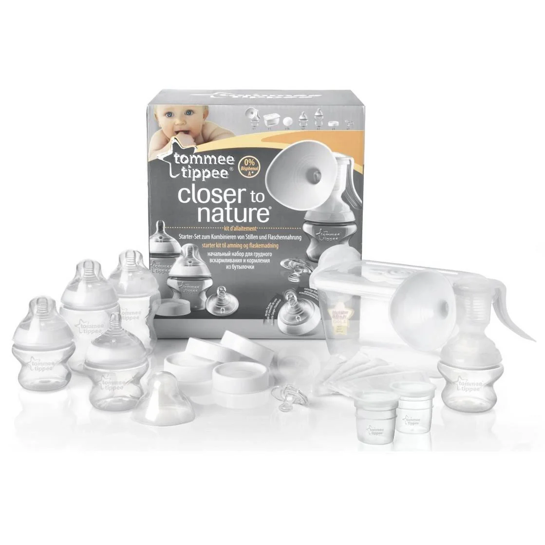 Набор для грудного вскармливания Tommee Tippee Closer to Nature с ручным молокоотсосом foto