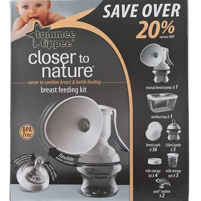 Набор для грудного вскармливания Tommee Tippee Closer to Nature с ручным молокоотсосом foto