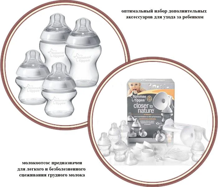 Набор для грудного вскармливания Tommee Tippee Closer to Nature с ручным молокоотсосом foto