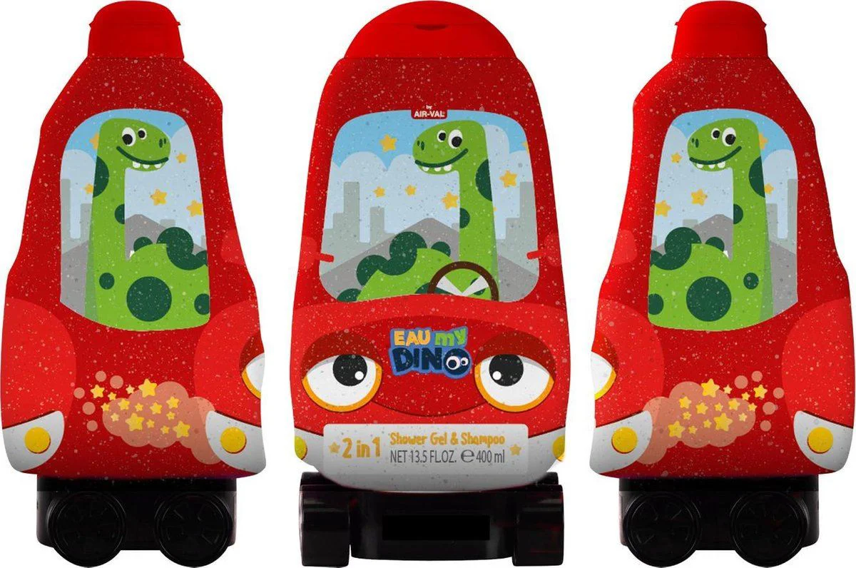 Gel de dus si sampon 2 in 1 Air-Val 2D My Dino, 400 ml