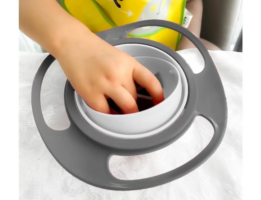 Многофункциональная миска с крышкой и вращением на 360 градусов BabyJem Amazing Bowl Grey