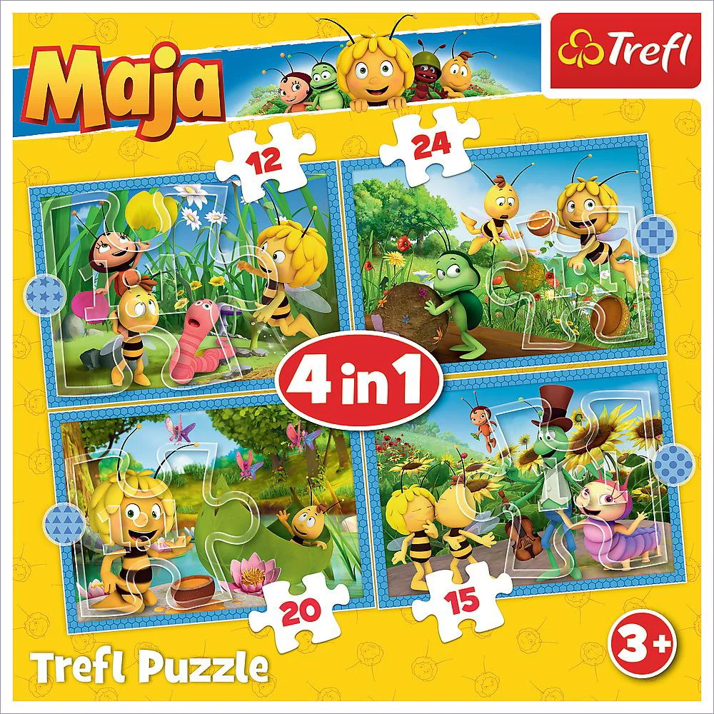 Puzzle Trefl 4 in 1 Aventurile albinutei Maya foto