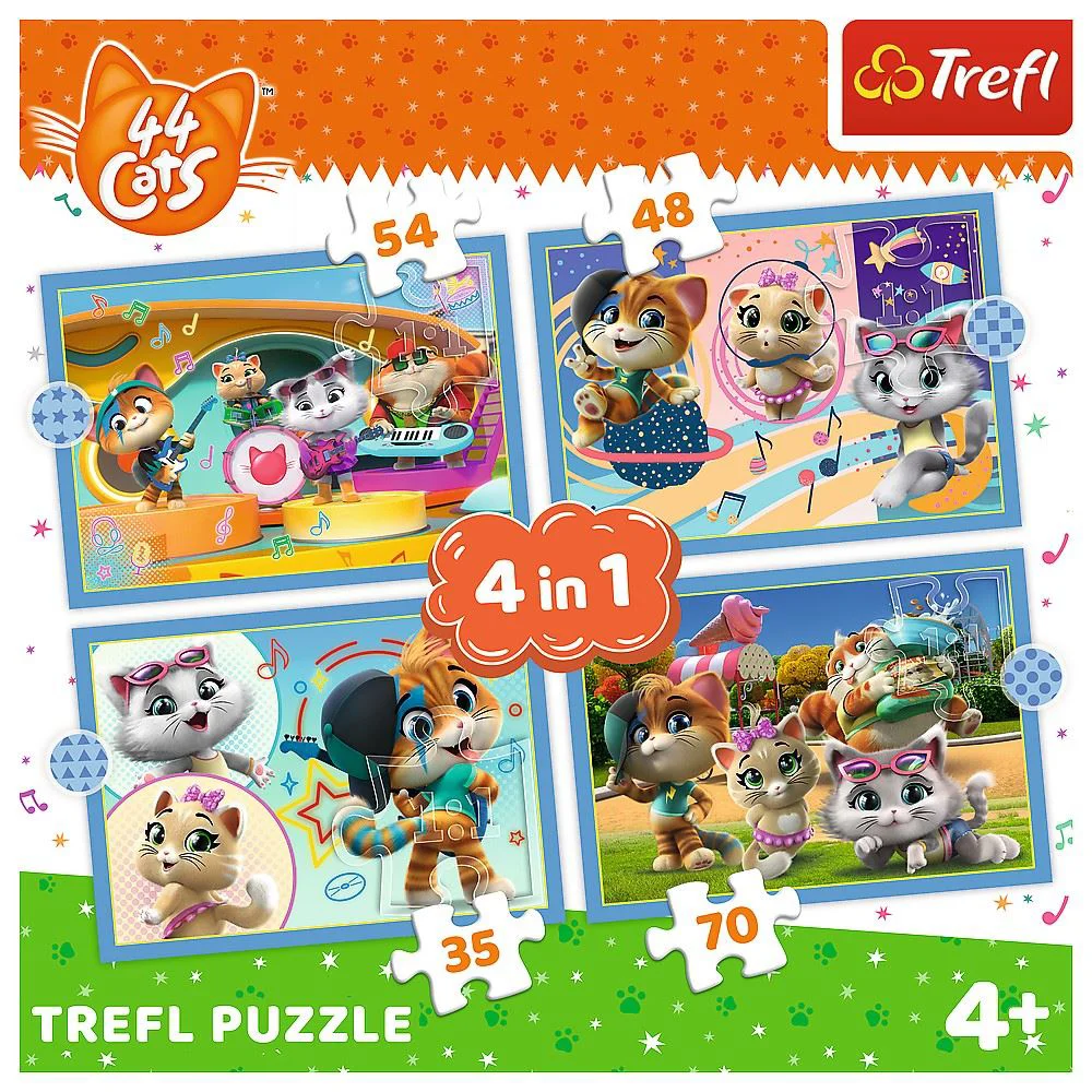 Puzzle Trefl 4 in 1 Echipa pisicilor foto