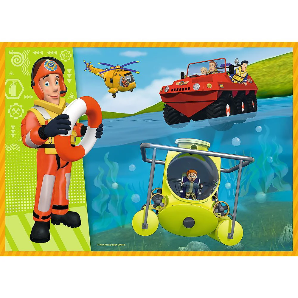 Puzzle Trefl 4 in 1 Curajosul pompier Sam foto
