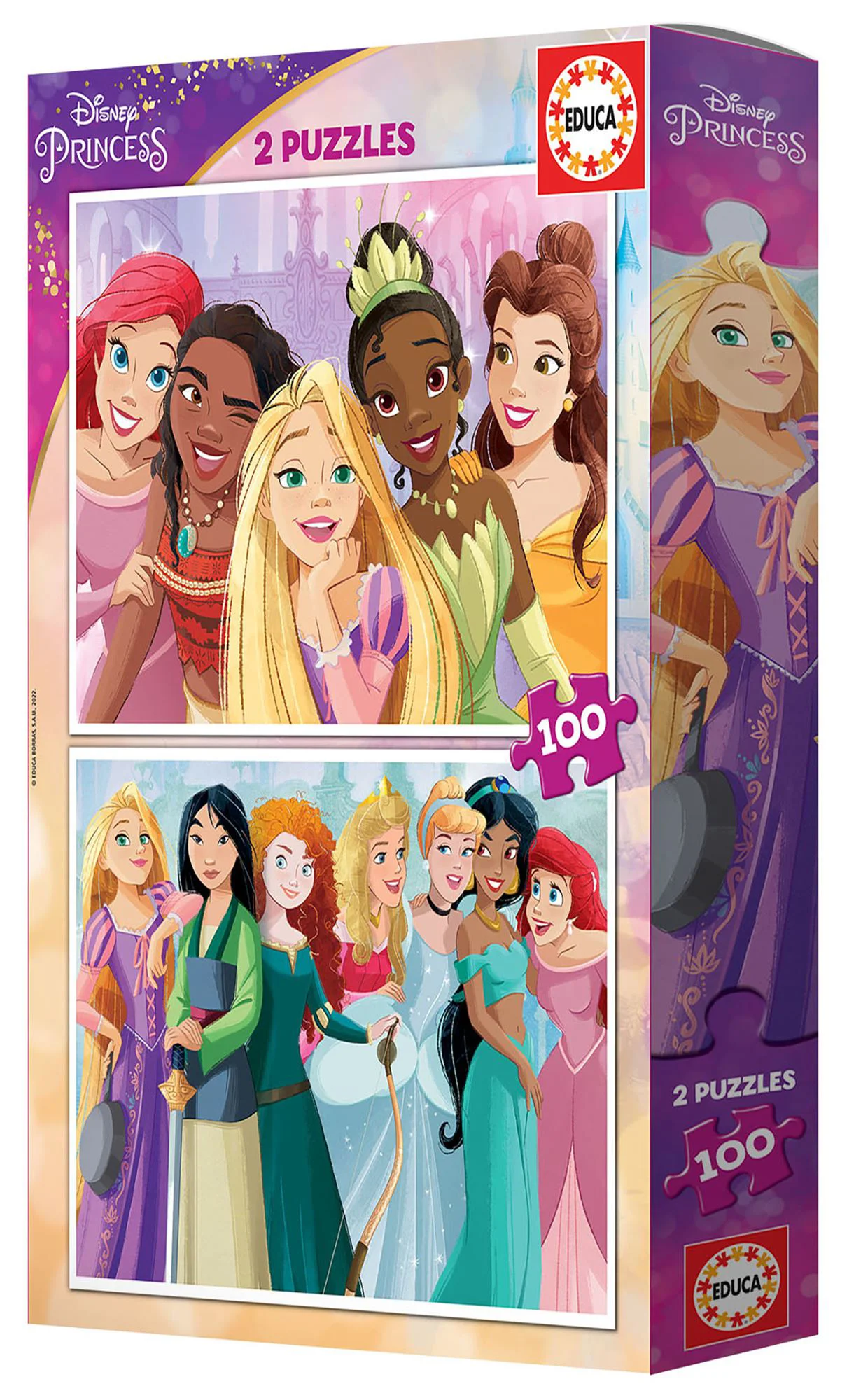 Puzzle Educa Disney Princess, 2x100 piese foto