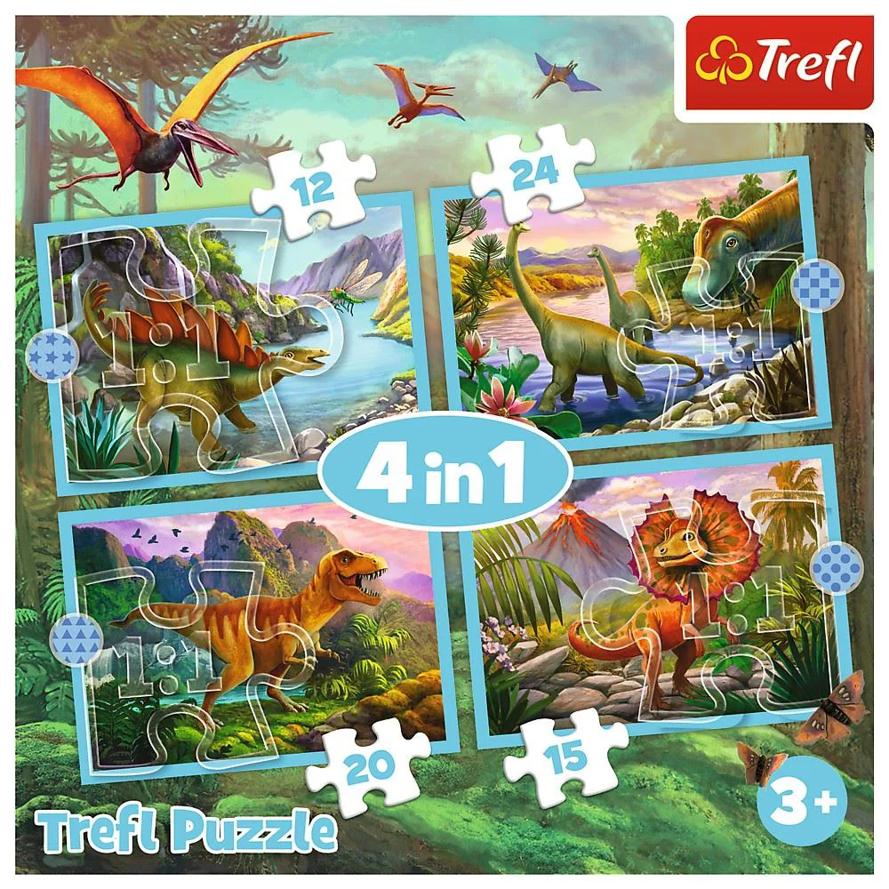 Puzzle Trefl 4 in 1 Dinozauri unici foto