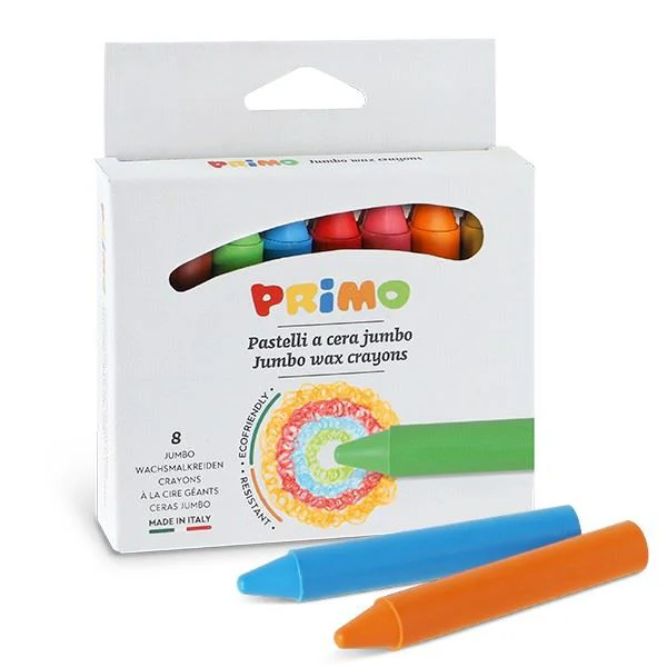 Creioane de ceara Primo Jumbo, 8 culori