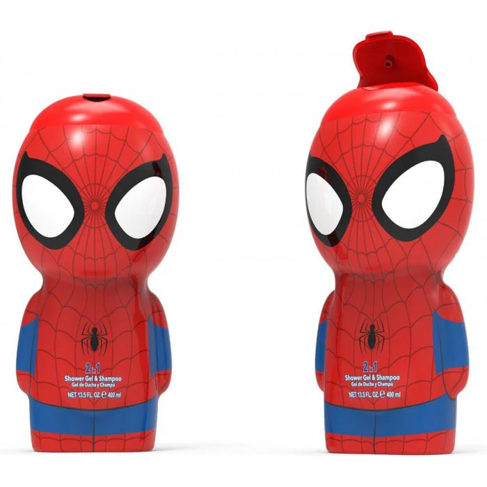 Gel de dus si sampon 2 in 1 Air-Val 2D Spider Man, 400 ml