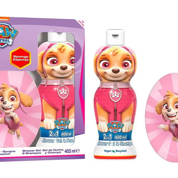 Set gel de dus si sampon 2 in 1 + burete Air-Val Paw Patrol Skye, 400 ml foto