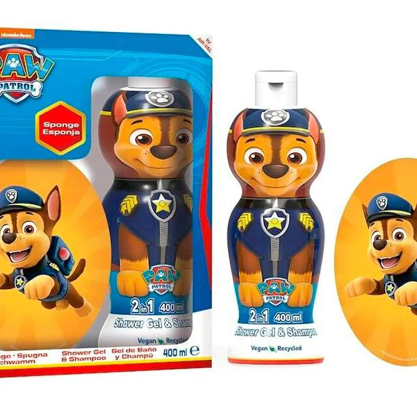 Set gel de dus si sampon 2 in 1 + burete Air-Val Paw Patrol Сhase, 400 ml foto